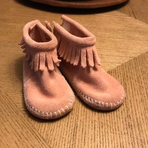 Pink Minnetonka Moccasins
